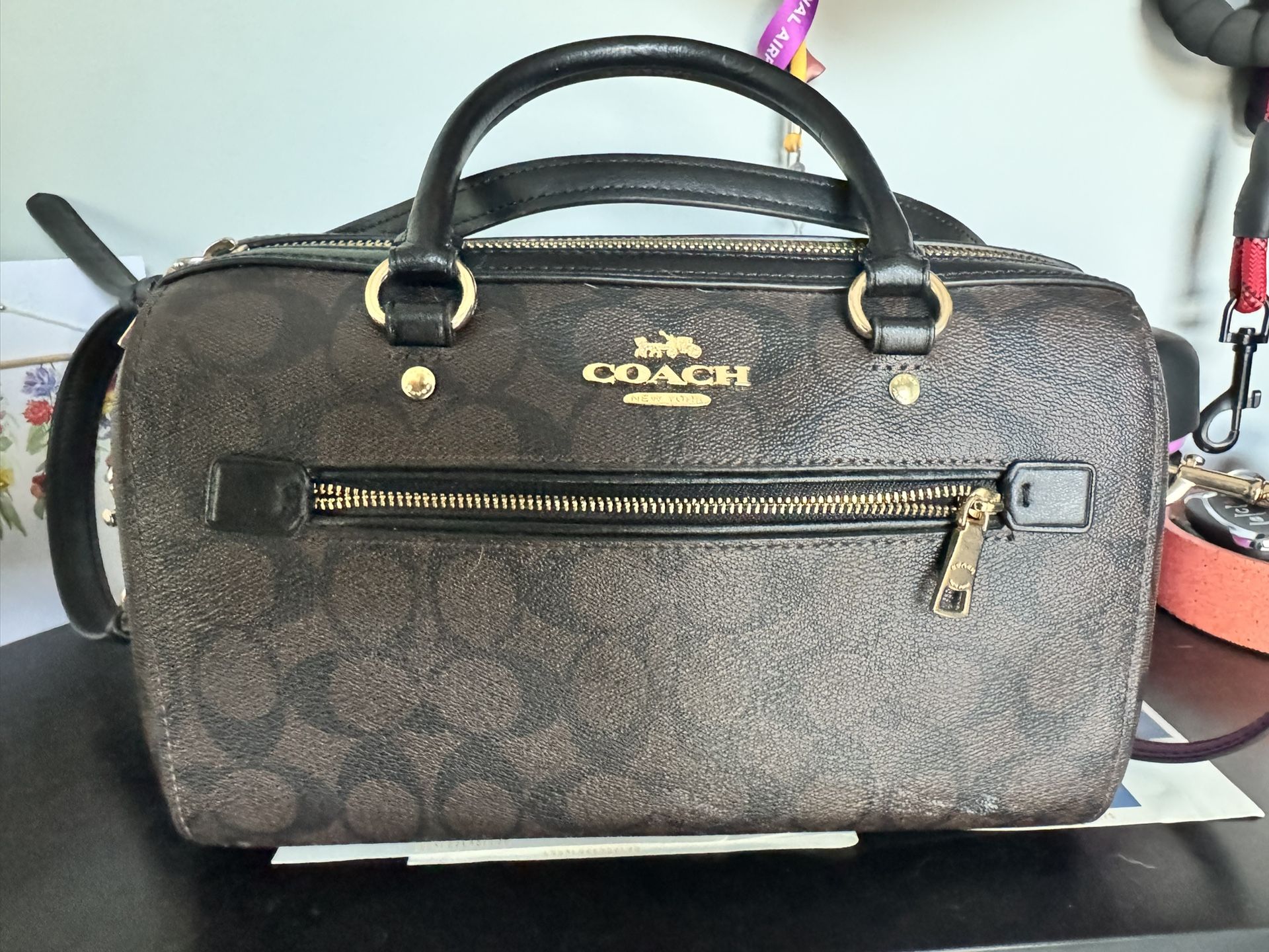 Like New Coach Women’s Signature Rowan Satchel In Brown