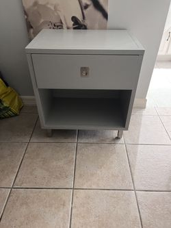 Grey Nightstand w/ Drawer