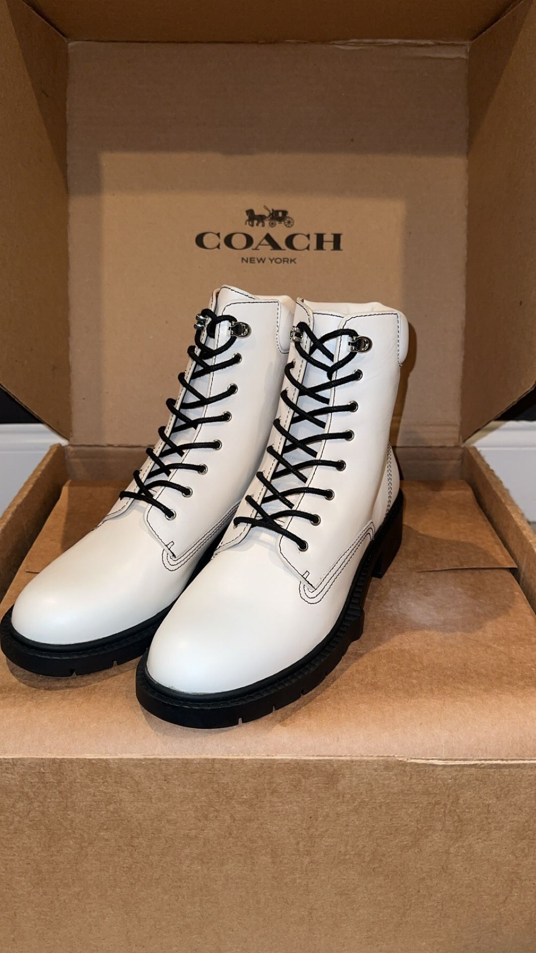 Coach Women's Lorimer Leather Combat Boots