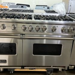 VIKING 48”WIDE ALL GAS RANGE STOVE STAINLESS STEEL 8 BURNERS 