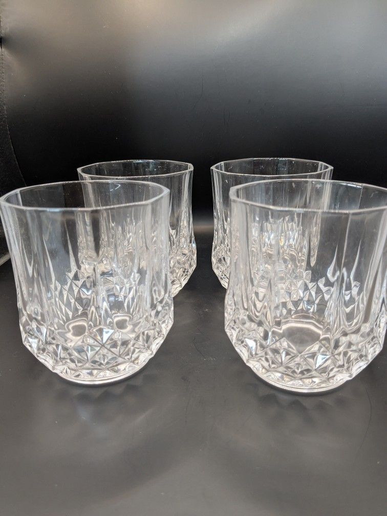 Vintage Cristal D'Arques Longchamp Double Old Fashioned Glass, Set of 4