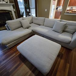 Henredon gray sectional sofa