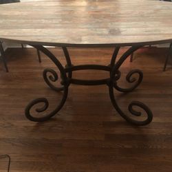Kitchen Table - wood table top and cast Iron Legs/base (Price $200.00)