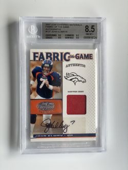 John Elway Fabrics Of The Game Auto 5/5 BGS 8.5