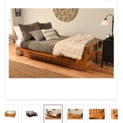 Queen Wooden futon Frame & Mattress