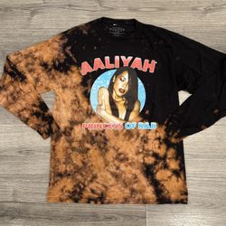 Aaliyah Princess Of R&B Black Tye Dye Long Sleeve Women’s Size Large