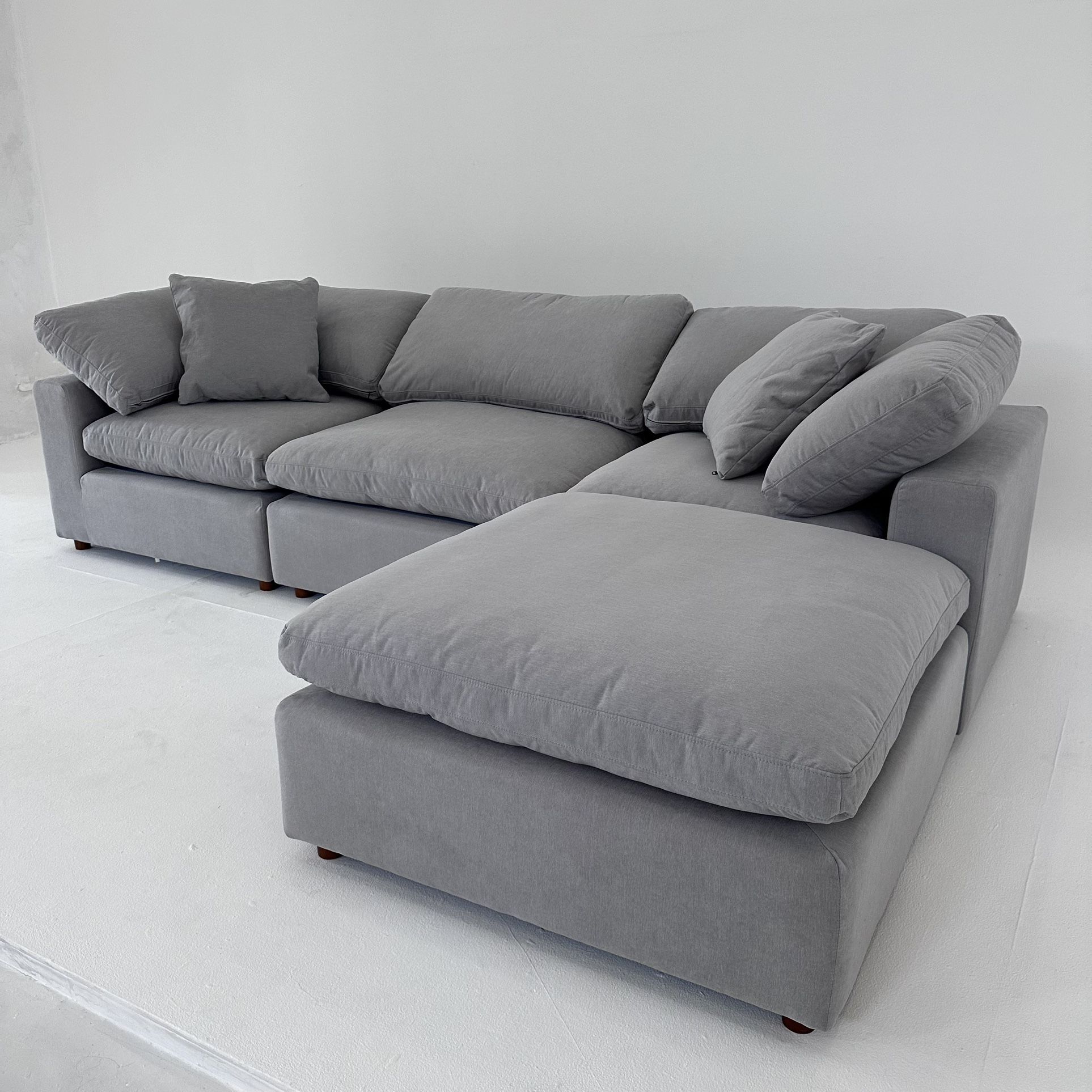 Gray 4PC Cloud Couch Sectional Sofa