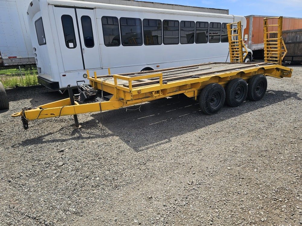 Heavy duty 7000 Axle 3 axle 21 feet tandem flatbed trailer