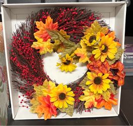 Fall Harvest Sunflower Twig Wreath