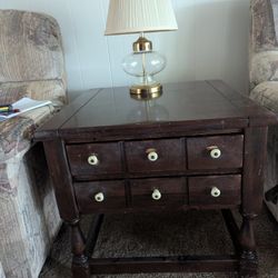 Vintage Ethan Allen Table With 6 Drawers  (OBO)