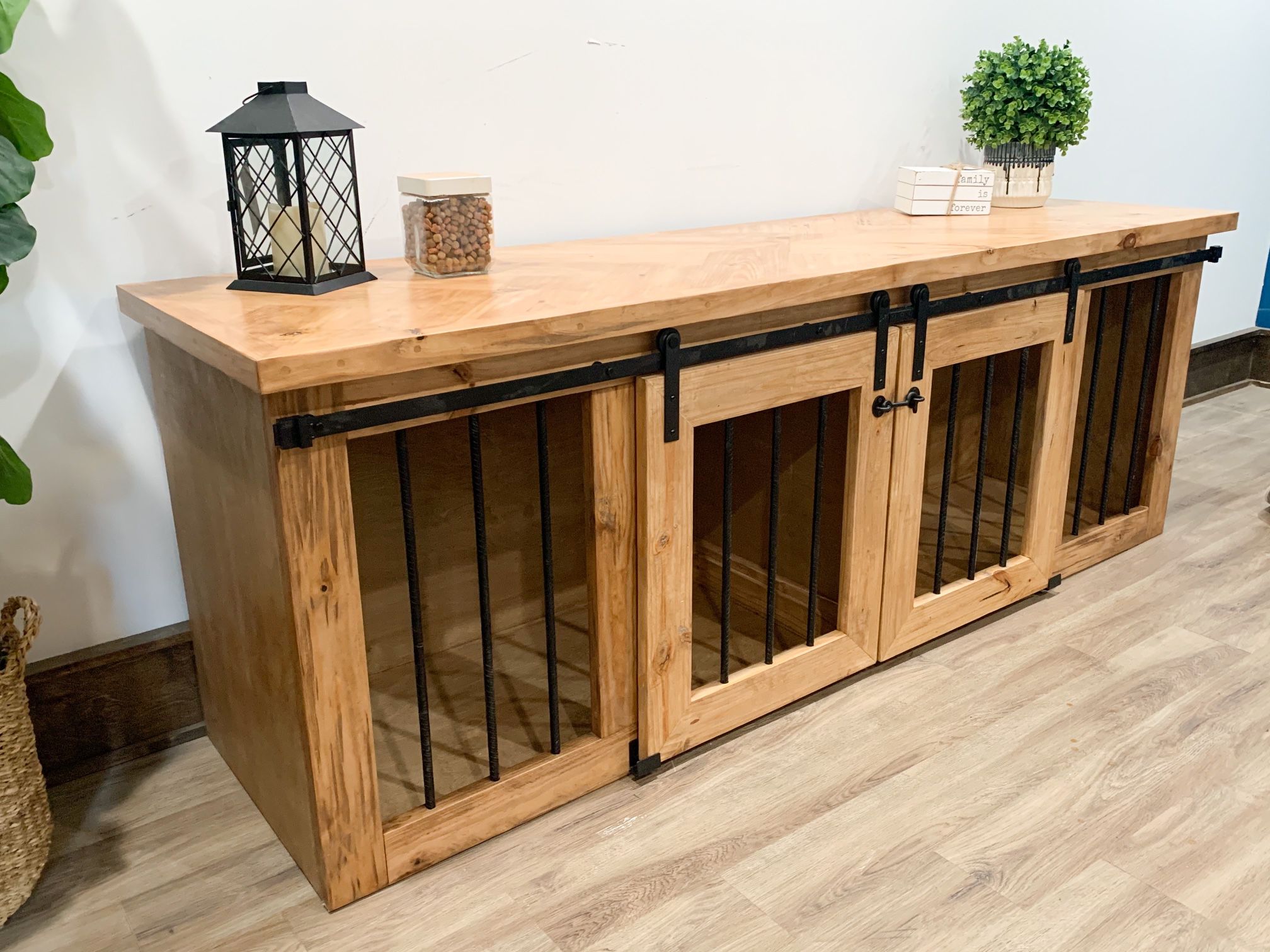 Custom dog Kennel Crate TV Console Wood Pet dog House Toy Bench Cabinet 