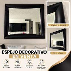 Espejo Decorativo Grande con Marco Negro – Moderno