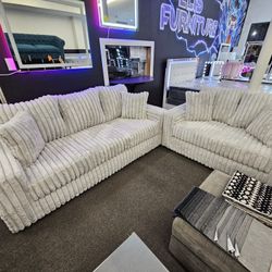 Brand New 2 Pcs Sofa Set Corduroy Soft Fabric $1599 FREE LOCAL DELIVERY & SET UP