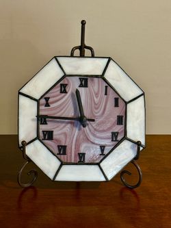 Stained glass octagon clock