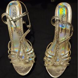 Silver Rhinestone Shoes De Blossom Collection 