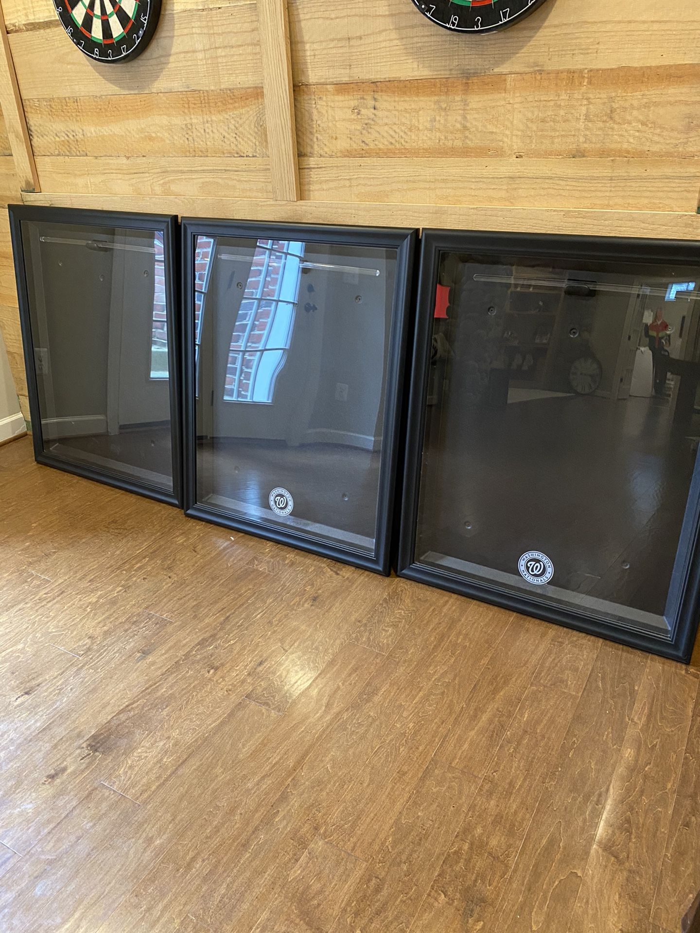 Washington Nationals jersey display case ( 2 Nats and one plain)