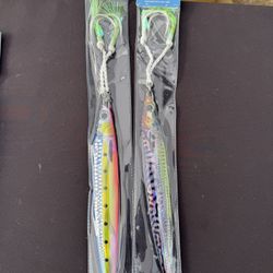 Full Glow Slow Pitch Metal Jig Tuna Deep Sea Vertical Jigging BKK Assist Hooks Heavy Duty 