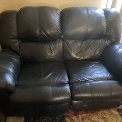 Black Leather Love Seat