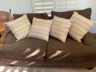 Brown Corduroy Loveseat