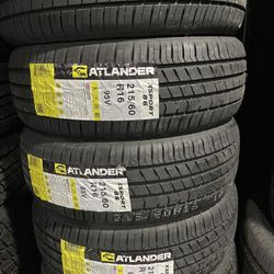 **TIRE SALE** 4 NEW 21560R16 Atlander All Season tires for $300 installed and balance.  21560R16 216 60 16 215 60 R 16 215/60/16 215/60/R16  AIl NEW t
