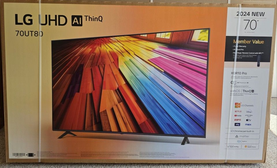 Brand New LG 70” 4K Smart TV (2024 UT8000) – Sealed in Box