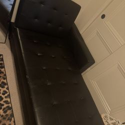 Black Leather Couch 