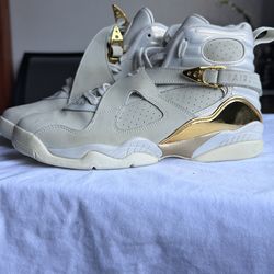 Jordan Air Jordan 8 Retro Boys White Gold High Top Sneakers Size 6.5Y