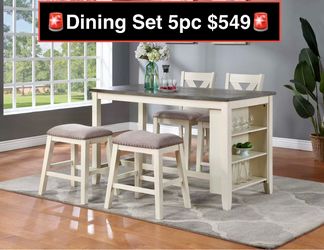 New Solid Dining Set 5pc