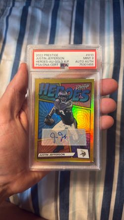 Justin Jefferson PSA 9 Heroes Auto 4/4