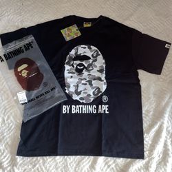 WHite and Black Camo Bape Shirt