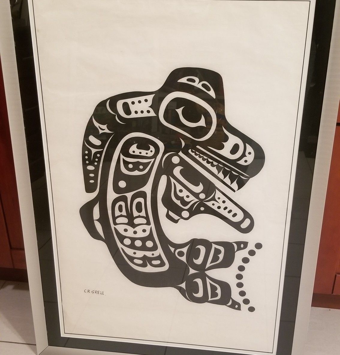 C. B. Greul Haida Art Native Whale Fish or Orcha