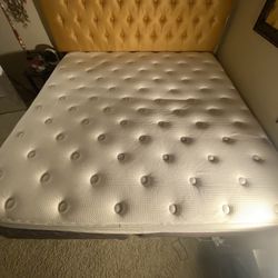 King Bed mattress, boxspring, frame, and headboard