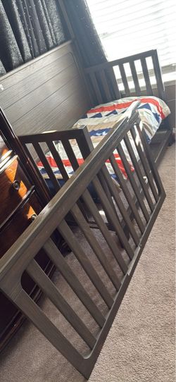 Dark Wood Baby Crib