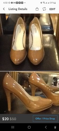 Caramel Colored Platform Pumps Size 8.5