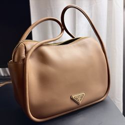 Prada Darla Leather Handbag (Caramel)