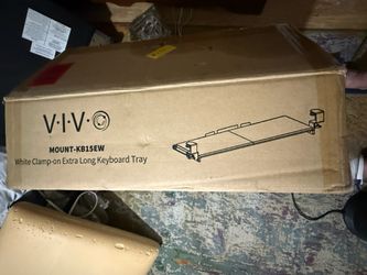 White Clamp -On Extra Long Keyboard Tray
