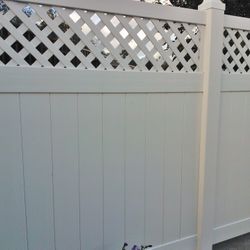 Vinyl Fence Material White 6x8 Panel With Lattice Top