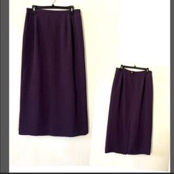 TA Travis Ayers Pencil Straight Maxi Skirt size 12 Eggplant Purple