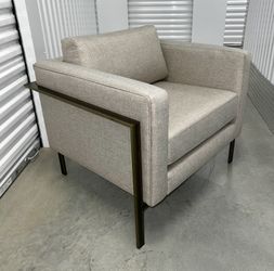 World Market Nicklas Accent Lounge Arm Chair w Bronze Metal Frame 