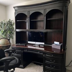 Large Desk With Hutch  Real Wood 