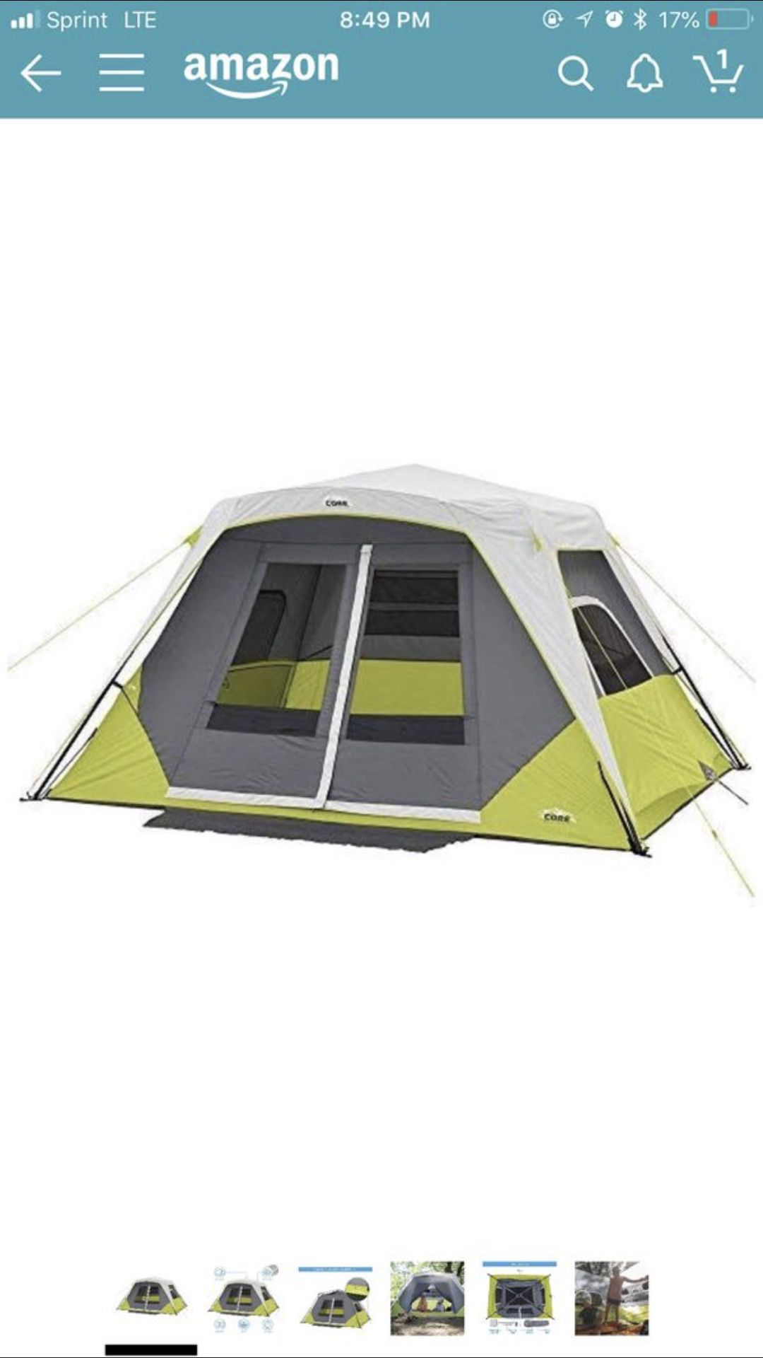 Core 6 person instant tent