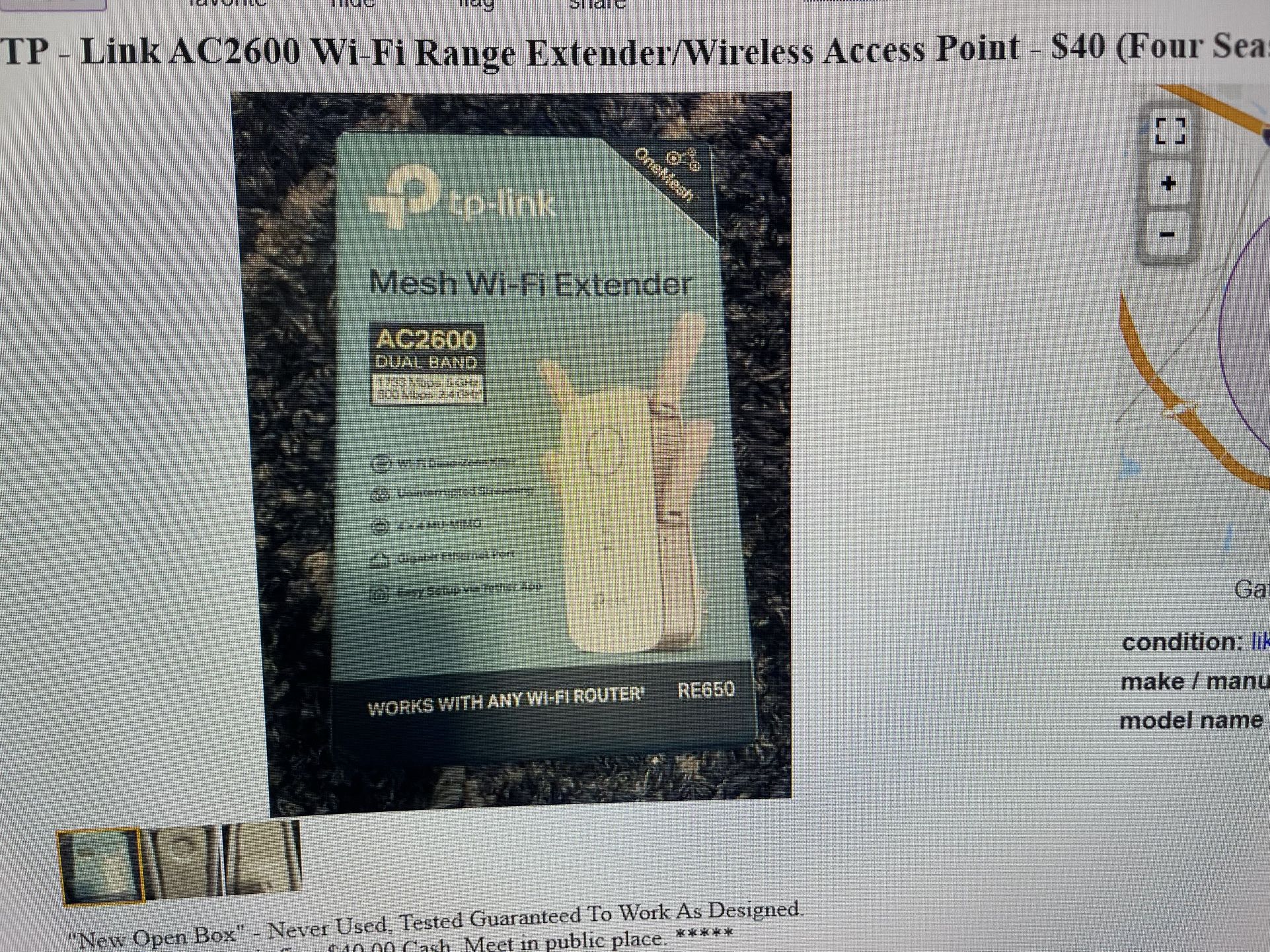 TPLINK AC2600 WiFi Range Extender