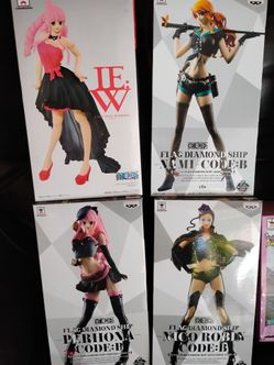 BANPRESTO One Piece FLAG DIAMOND SHIP Figure Lot Nami Nico Robin Perhona.