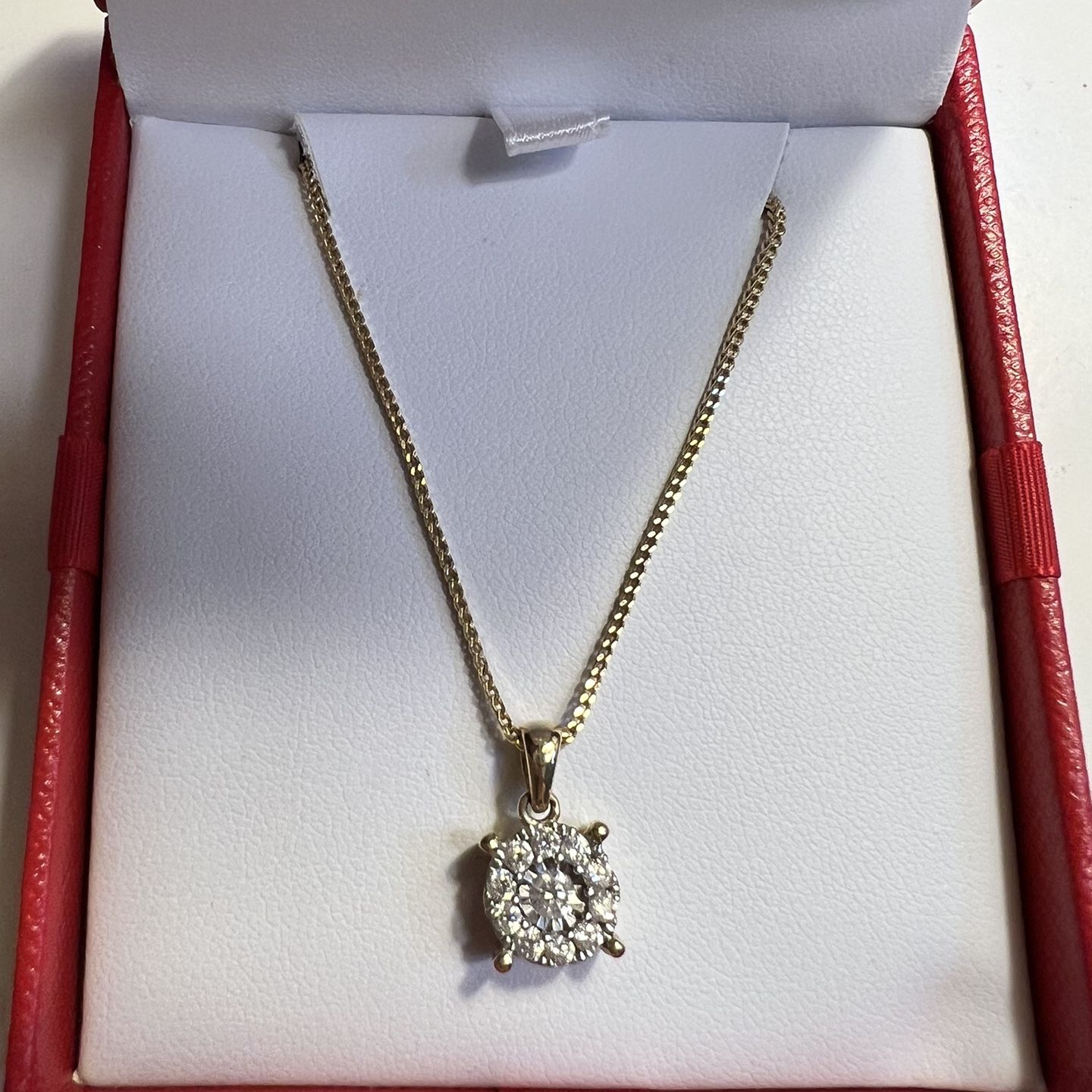 Diamond Necklace With 14k Gold Chain