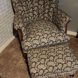 Queen Anne Style Chairs And Foot Rest