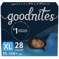 New Unopened Box Of Boys XL Goodnites 28ct