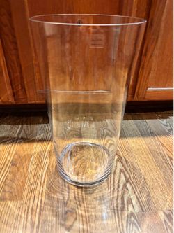 18in Tall x 10in wide glass  Cylinder Floral Vase