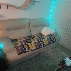 White Recline Sofa