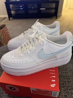 White With Blue Nike 