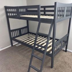 Black Wood Bunk Bed 